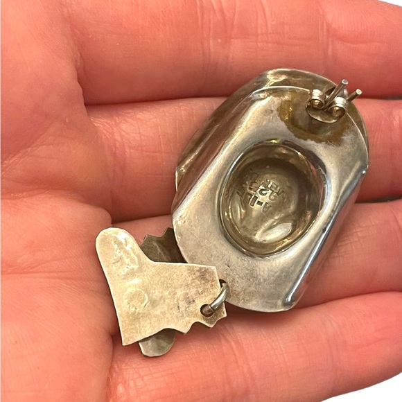 Vintage Southwestern Cowboy hat boot Mexico 925 dangle chunky earrings - Picture 6 of 8